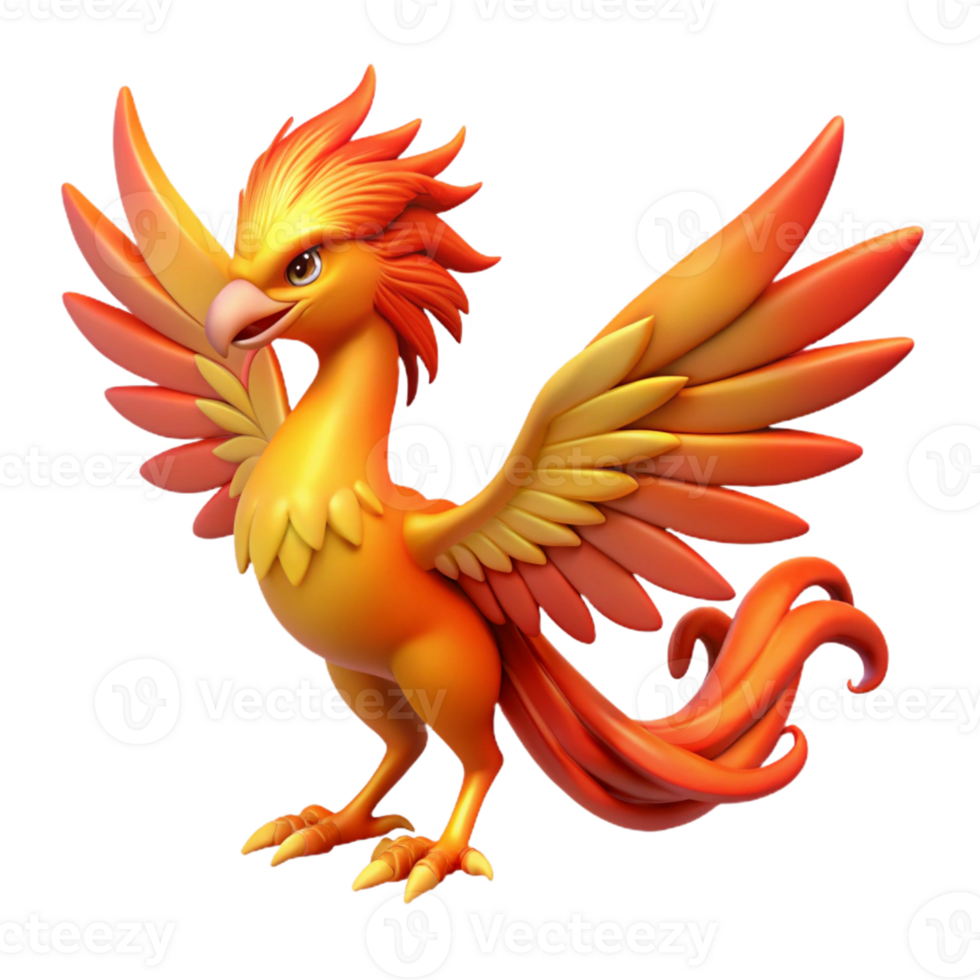 magnificent traditional Phoenix, mythical firebird high resolution png
