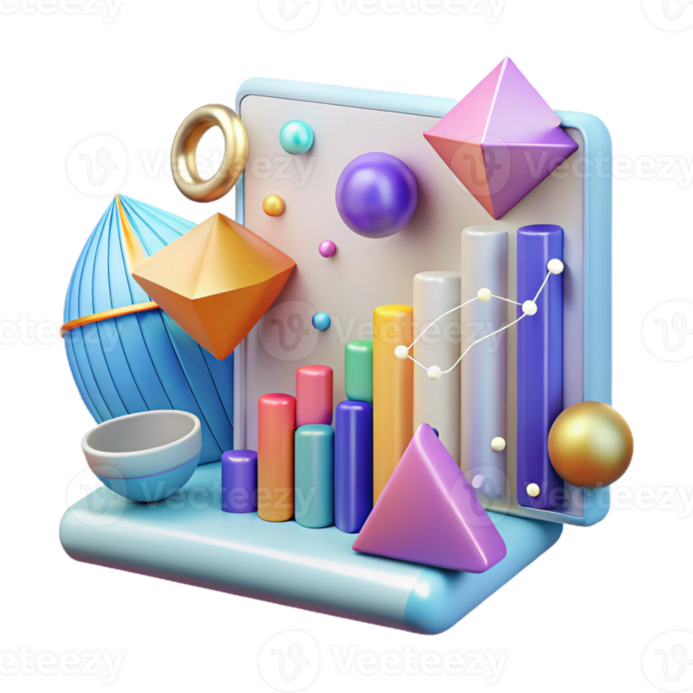 wonderful rustic Futuristic Chart Graphic Element Isolated for Data Presentation genuine png