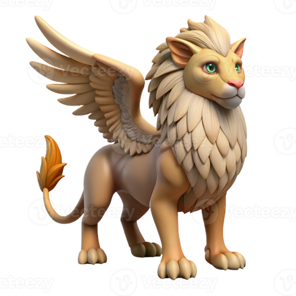 beautiful modern Griffin, mythical creature with the body of a lion and the head and wings of an eagle high quality png