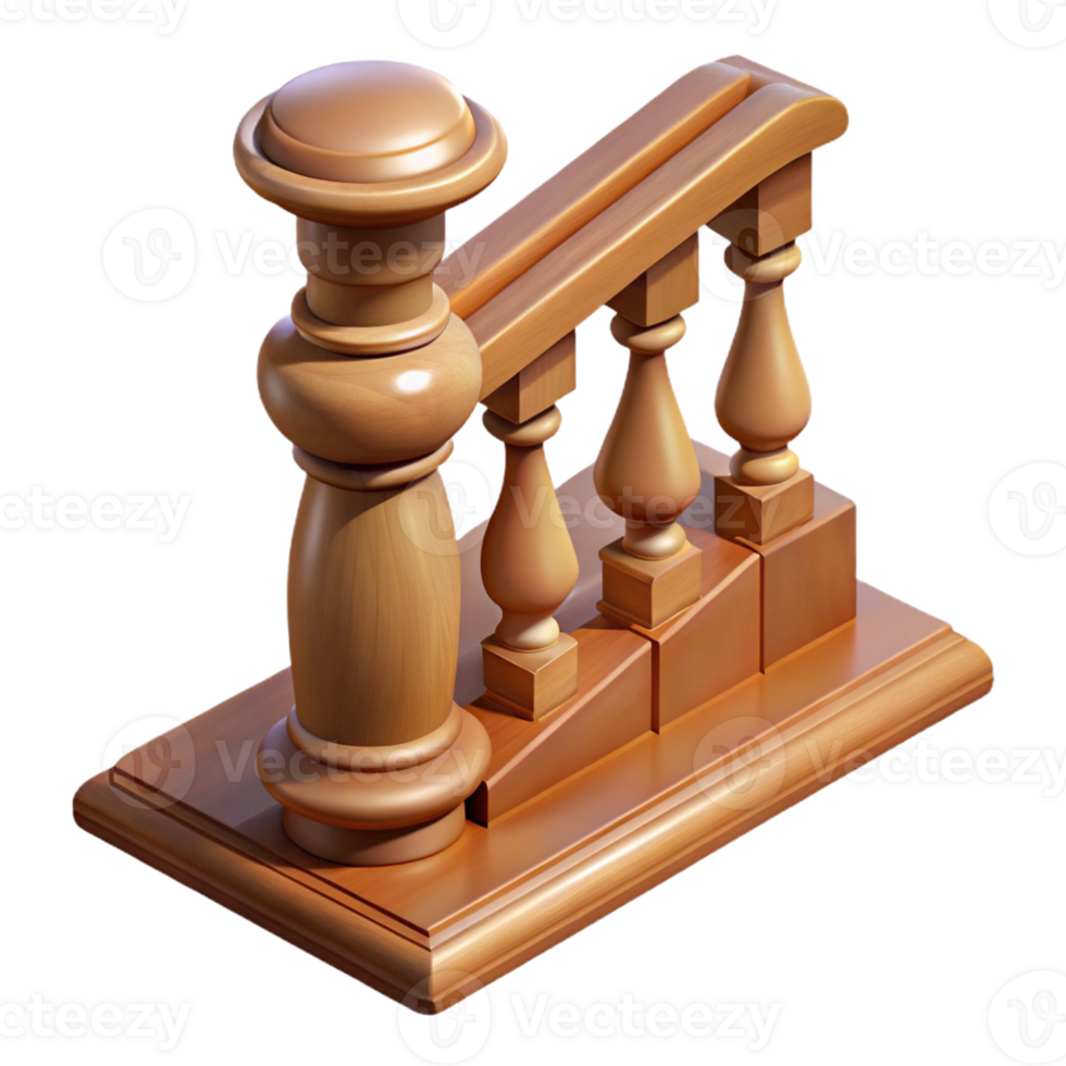 wonderful traditional Baluster, turned wood, staircase 4K png