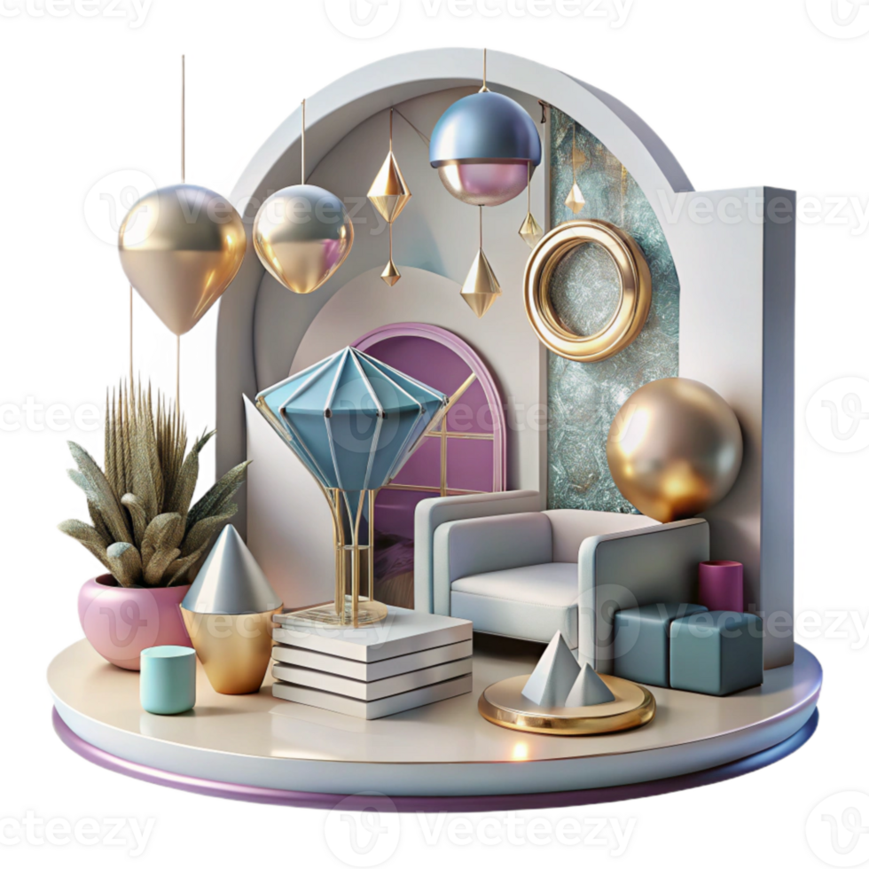 magnificent rustic Futuristic Interior Design Isolated with Minimalist Style for Home Decor high resolution png