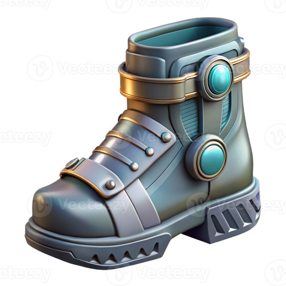 extraordinary vintage Sci-fi boot, armored plating, detailed treads exclusive png
