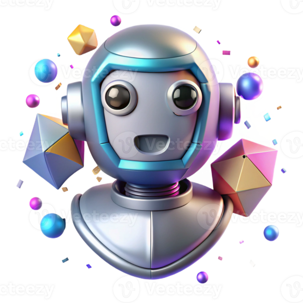 serene abstract Futuristic Robot Head Silhouette Cutout for Tech Illustrations high resolution png
