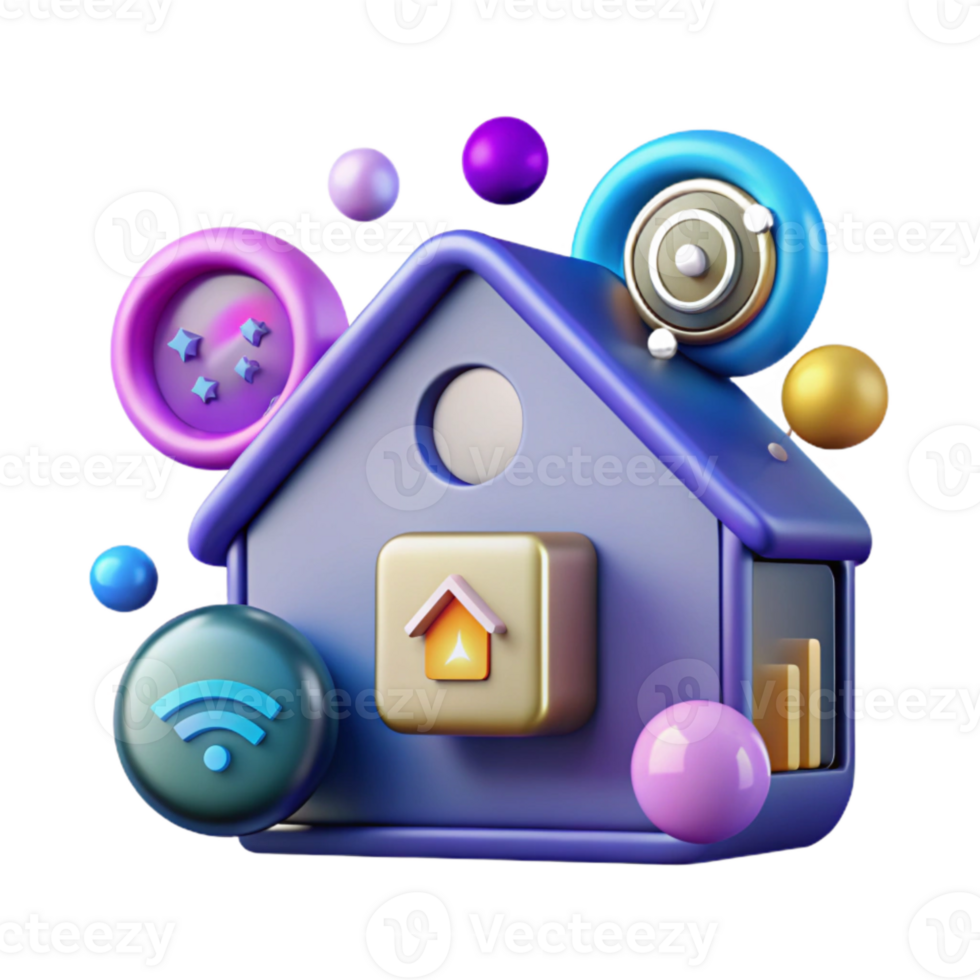 wonderful modern Futuristic Smart Home Icons Isolated for Sci Fi Concepts premium png