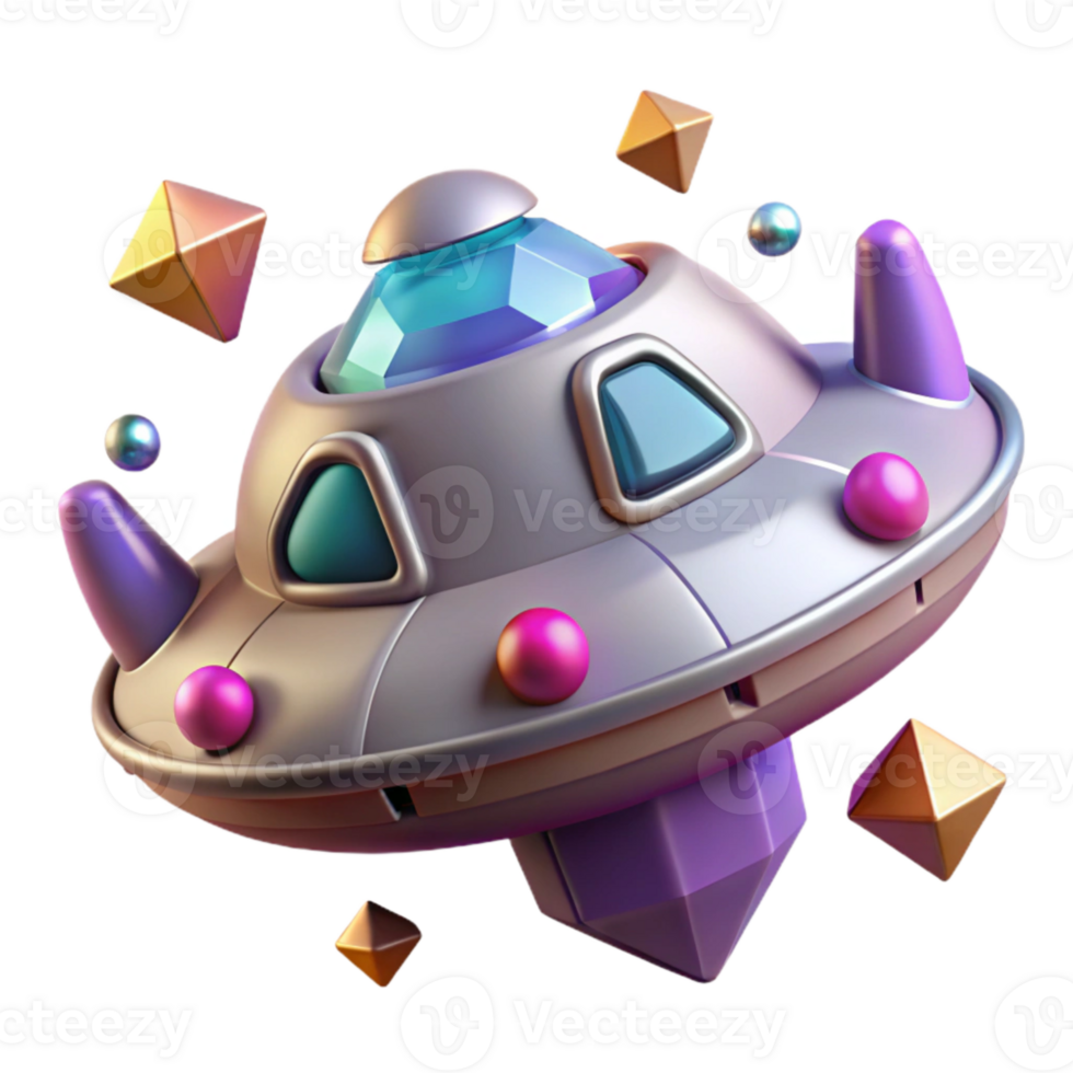 magnificent vintage Futuristic Spaceship Isolated for Game Development authentic png