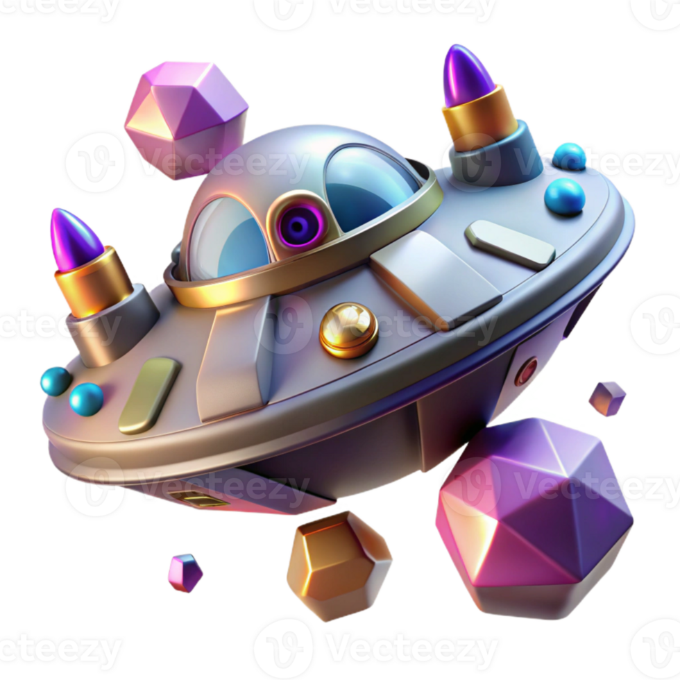 magnificent creative Futuristic Spaceship Isolated for Game Development premium png