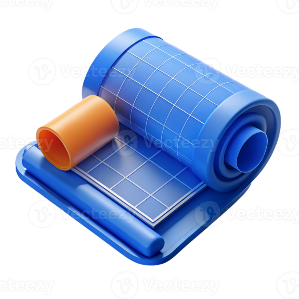 elegant modern Architectural blueprint rolled up exclusive png