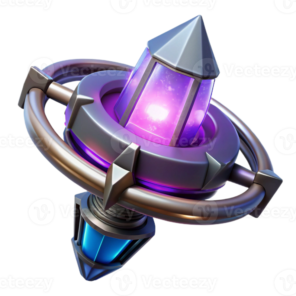 elegant creative Alien energy weapon with pulsating crystal core high quality png