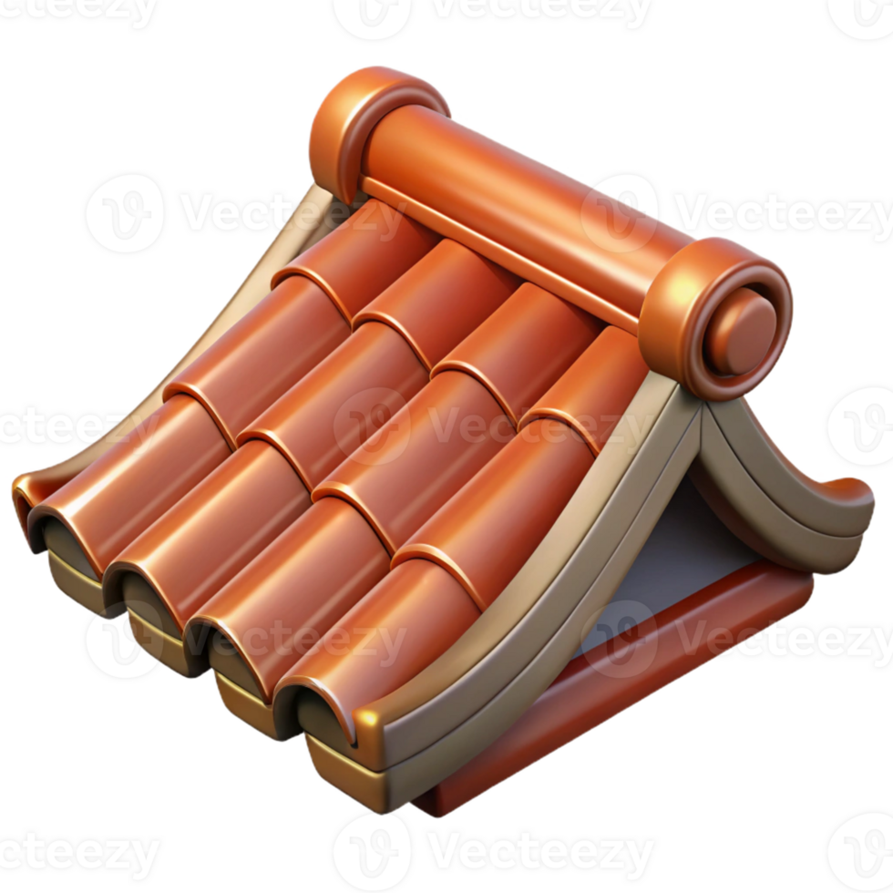 serene abstract Traditional Chinese roof tile, glazed ceramic, genuine png