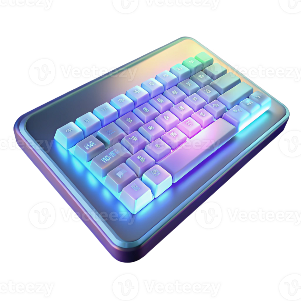 impressive classic Holographic keyboard with projected keys professional png