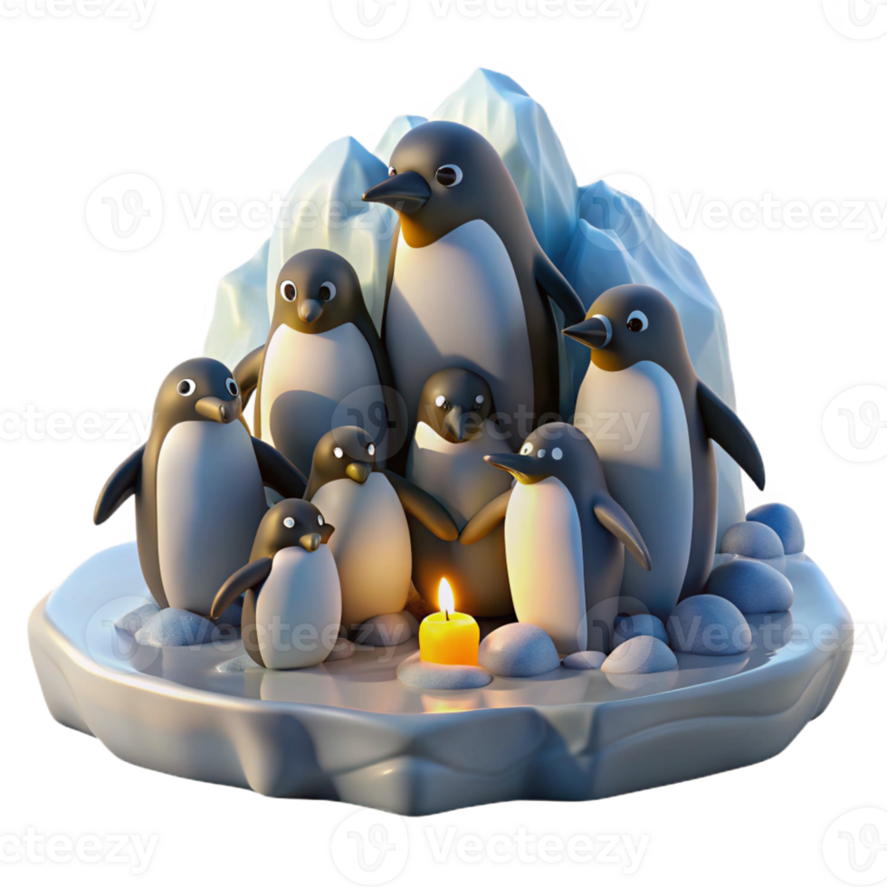 wonderful artistic A colony of penguins huddled together on a icy shore, illuminated by the soft light of the Antarctic sun, in a stark, photorealistic style exclusive png