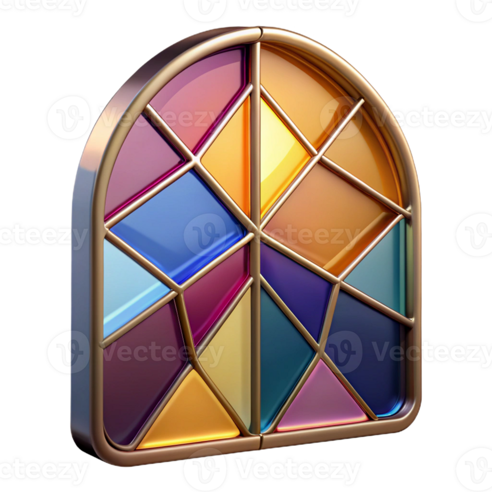 stunning artistic Stained glass window panel, abstract design high resolution png