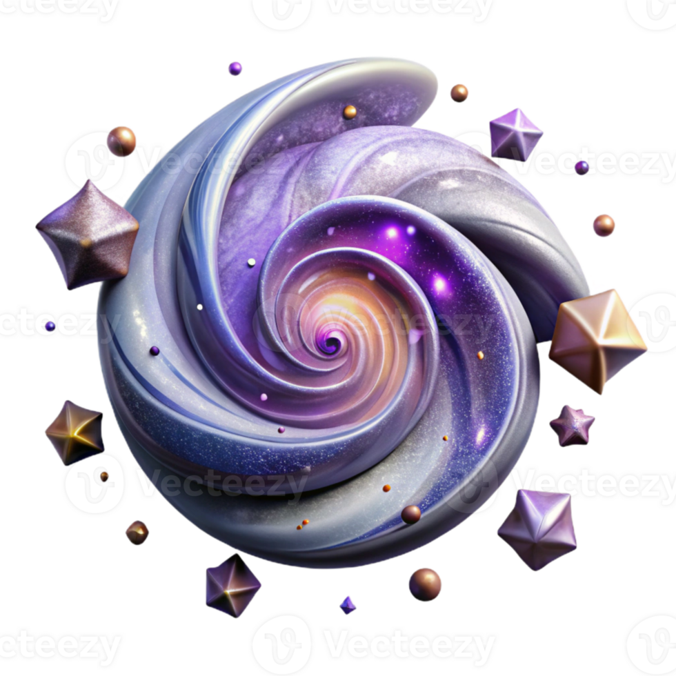 elegant vintage Galaxy Swirl Nebula Transparent Background for Space Art premium png