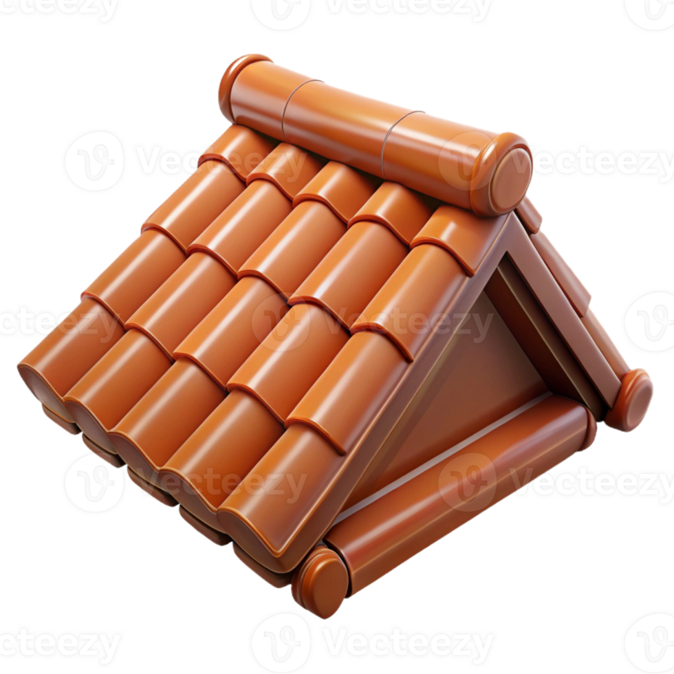 serene artistic Traditional Chinese roof tile, glazed ceramic, 4K png