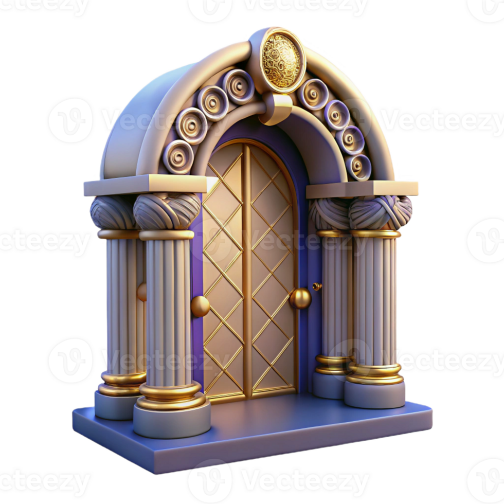 extraordinary creative Art Deco doorway, ornate details, high resolution png