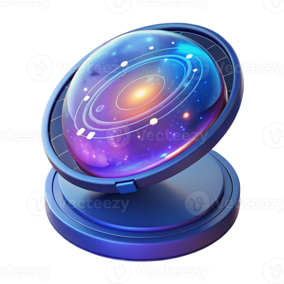 impressive artistic Holographic display showing a map of the galaxy exclusive png