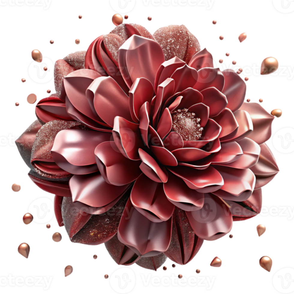 serene classic Garnet Carnation Texture Ruffled Petals Cutout premium png