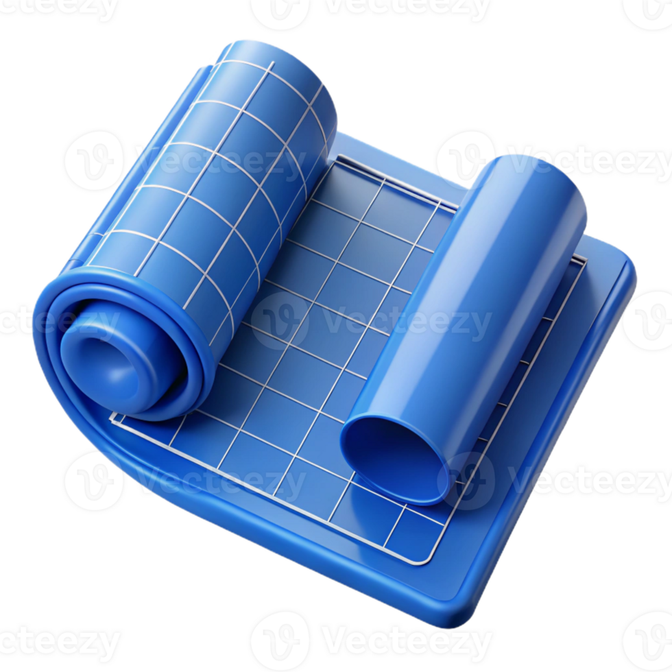 serene vintage Architectural blueprint rolled up exclusive png