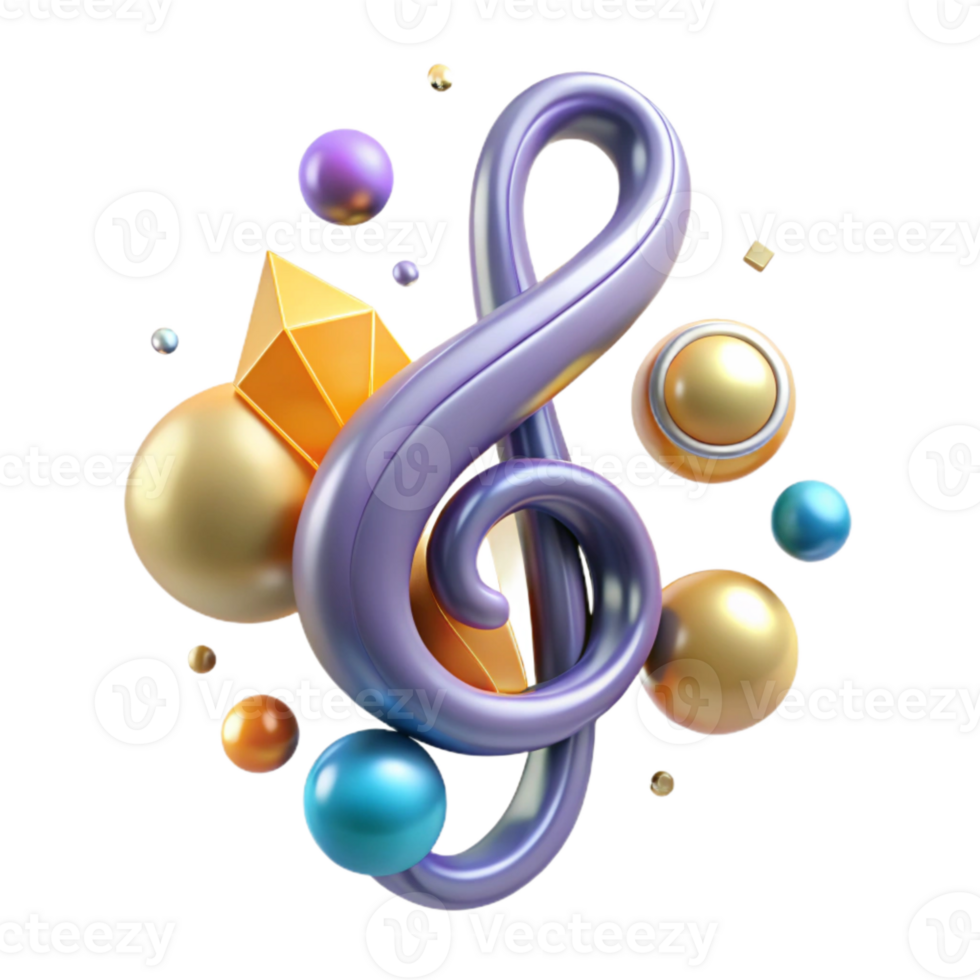 extraordinary modern G Clef Isolated Transparent Background for Musicians detailed png