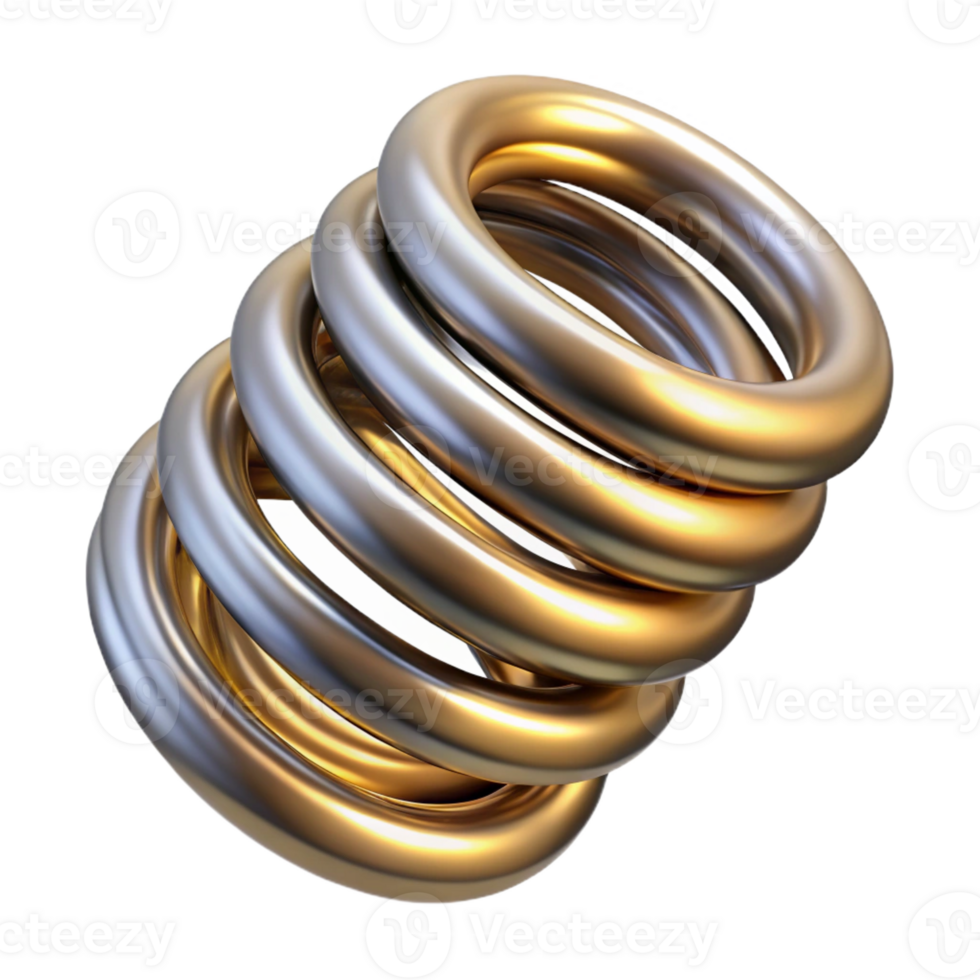 serene rustic Steampunk spring with tightly wound coils and a metallic finish authentic png
