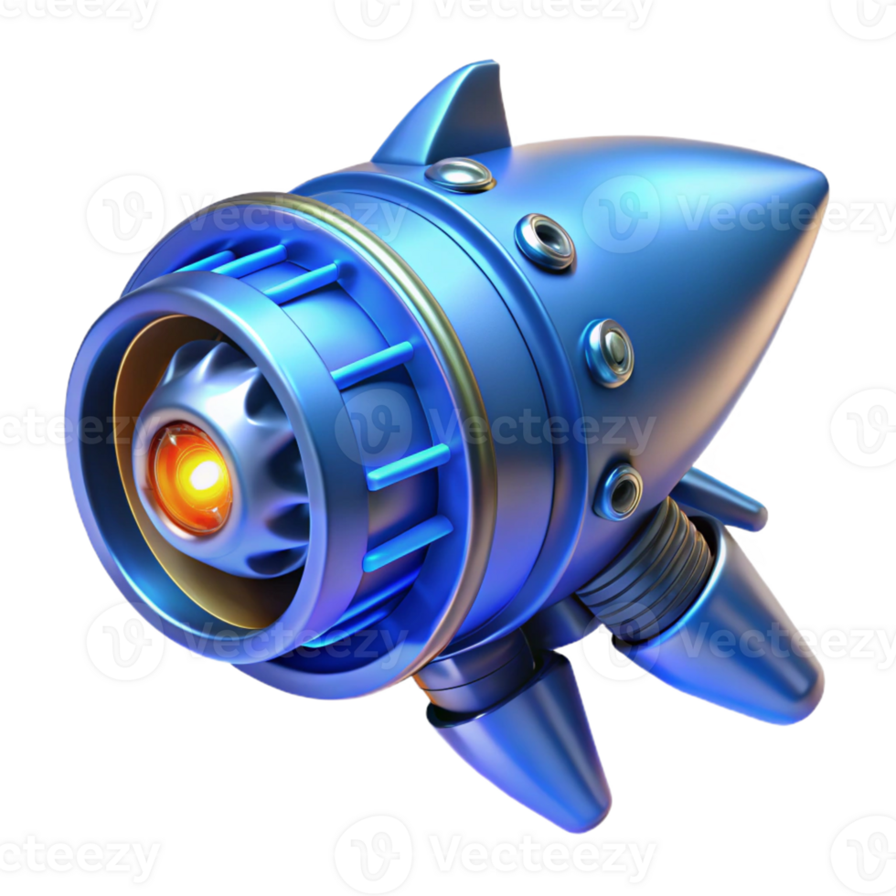 dramatic abstract Spaceship engine nozzle, glowing blue, intricate mechanics professional png