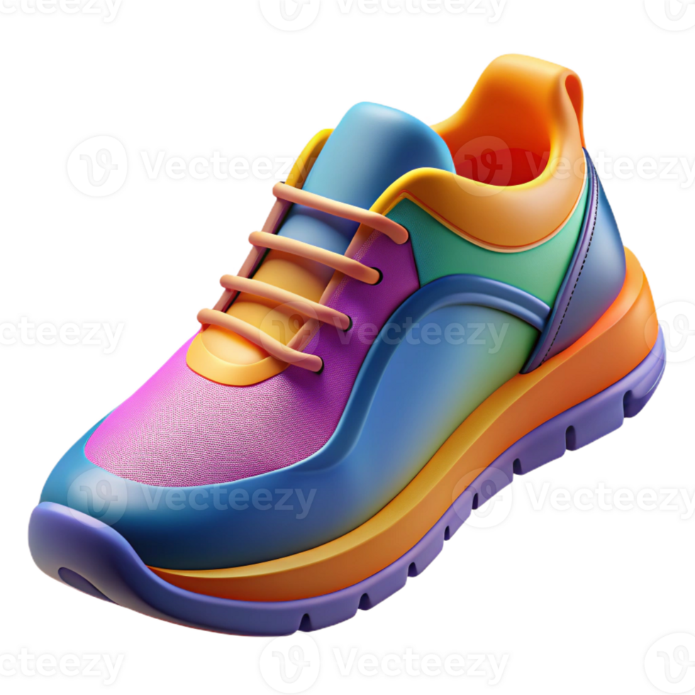 wonderful rustic Running shoes, athletic, colorful design, authentic png