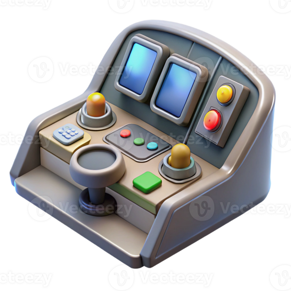 impressive rustic Spaceship cockpit control panel, complex buttons and displays 4K png