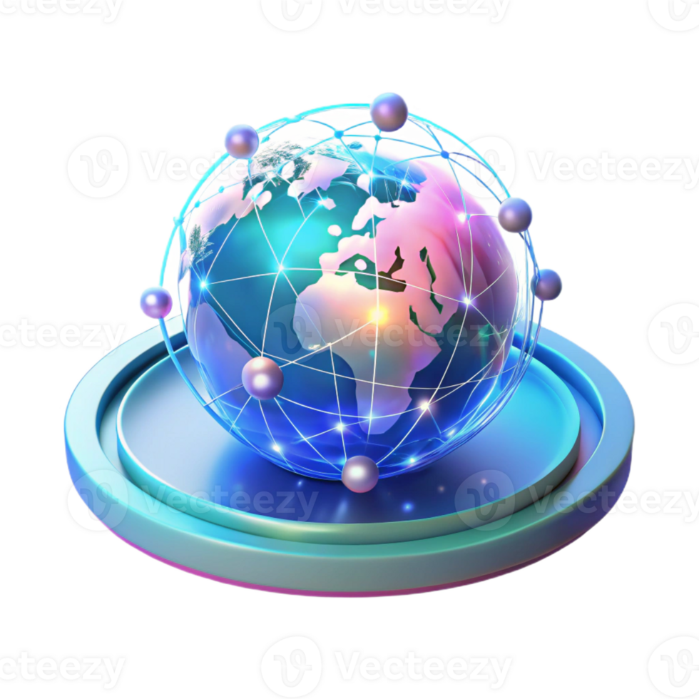 elegant creative A holographic projection of a world map, displaying real-time data streams, illuminated by a dynamic, shifting light, in a data visualization style high quality png