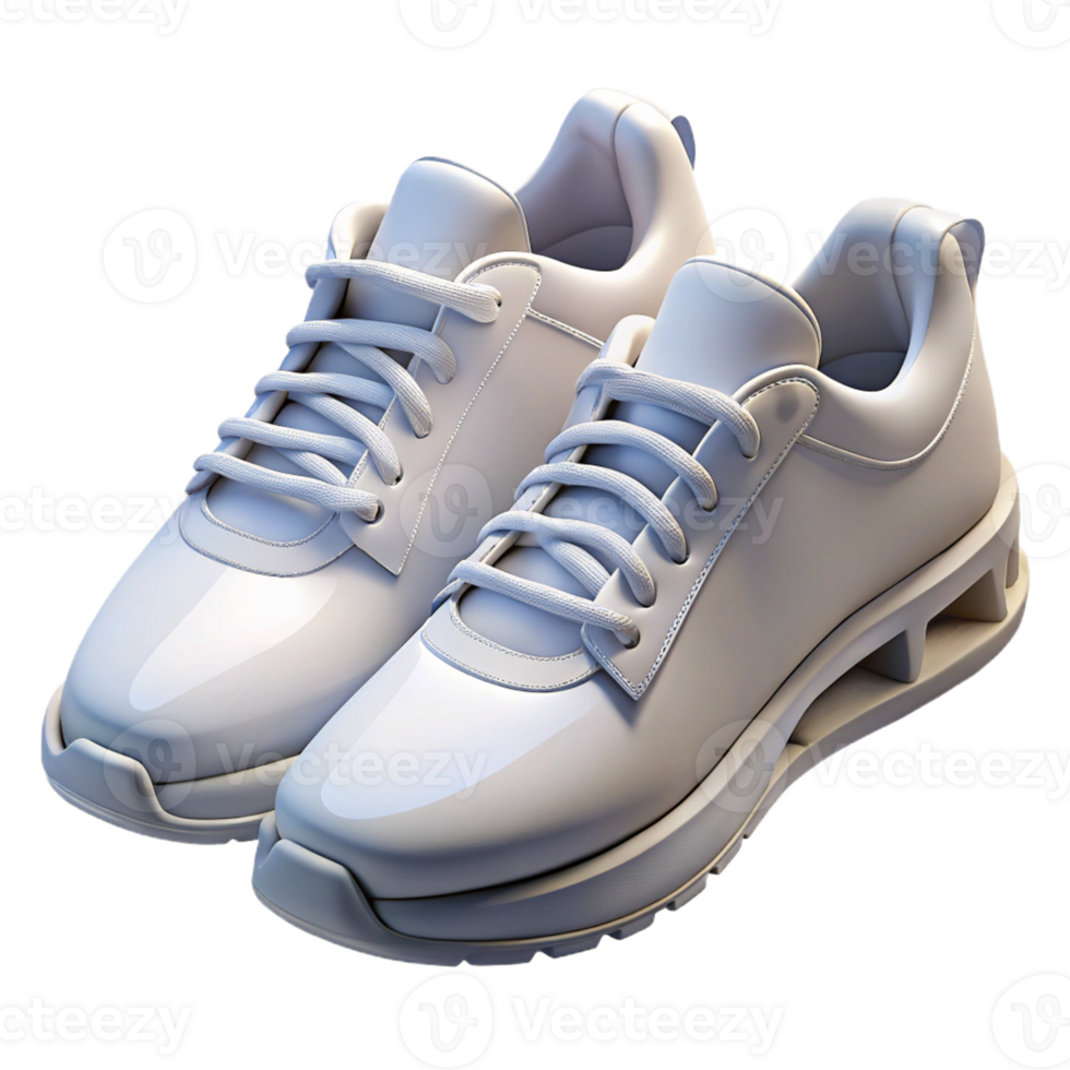 elegant abstract A pair of brand new, white running shoes genuine png