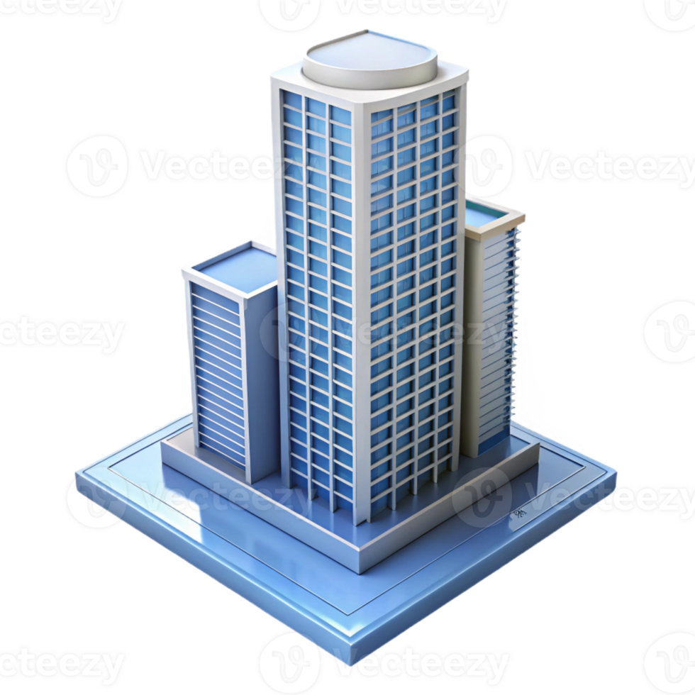 stunning abstract Modern skyscraper architectural model, premium png