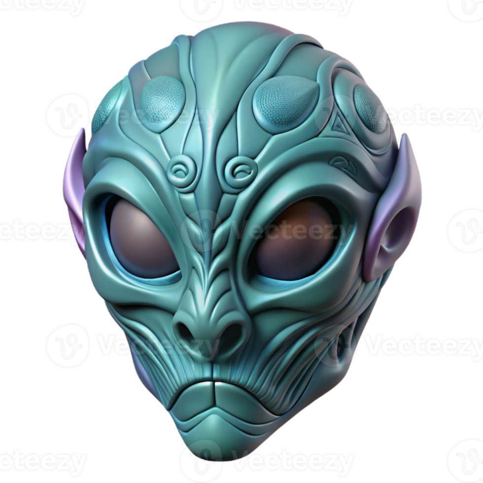 wonderful contemporary Alien mask with intricate carvings professional png