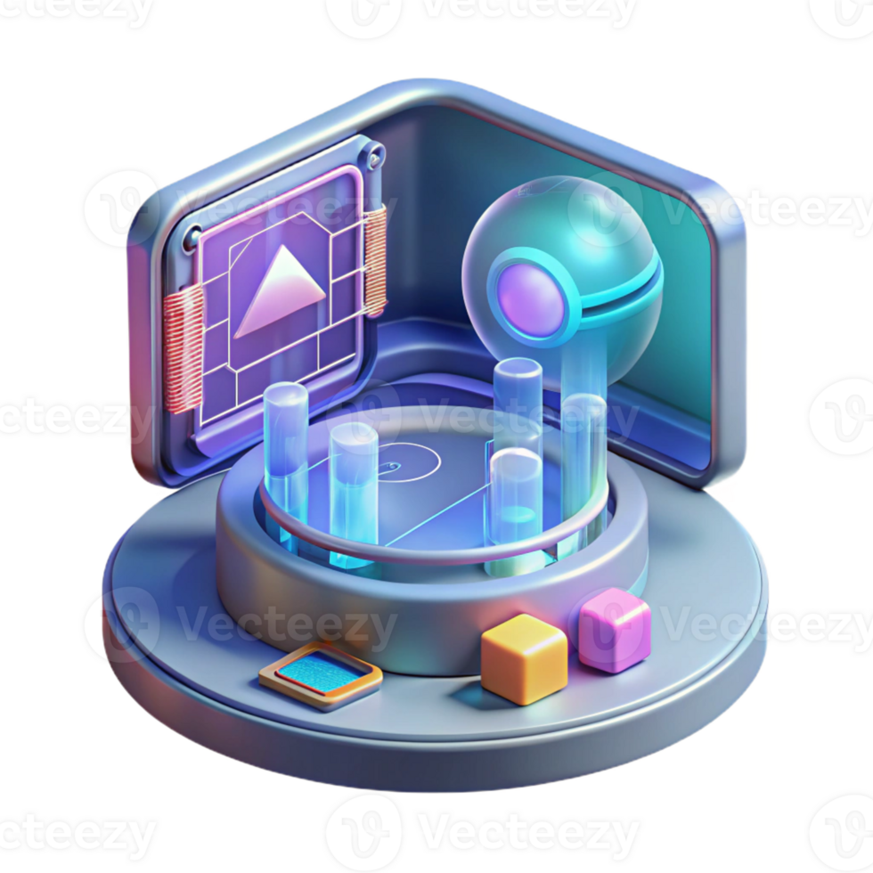 wonderful minimalist A close-up of a futuristic computer interface with complex holographic displays and glowing buttons. Technical lighting. Cyberpunk style. Highly detailed 4K png