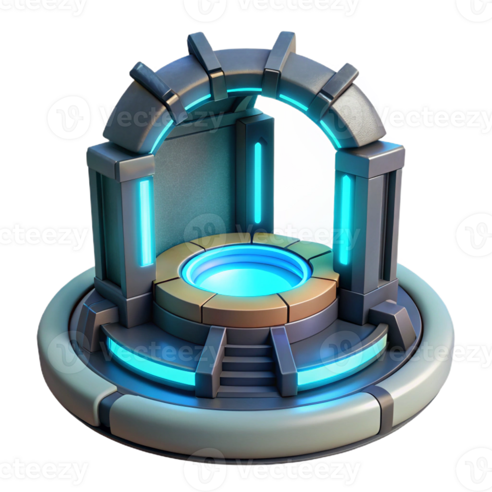 elegant creative Teleportation device, glowing portal, futuristic design professional png