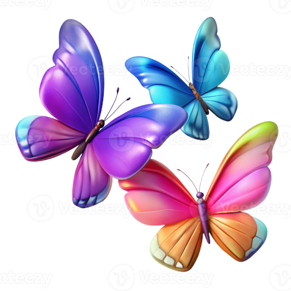 beautiful abstract A group of butterflies in flight, vibrant colors, dynamic lighting, nature photography original png