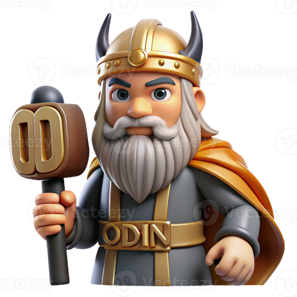 stunning vintage Odin, Norse Allfather, holding Gungnir, exclusive png