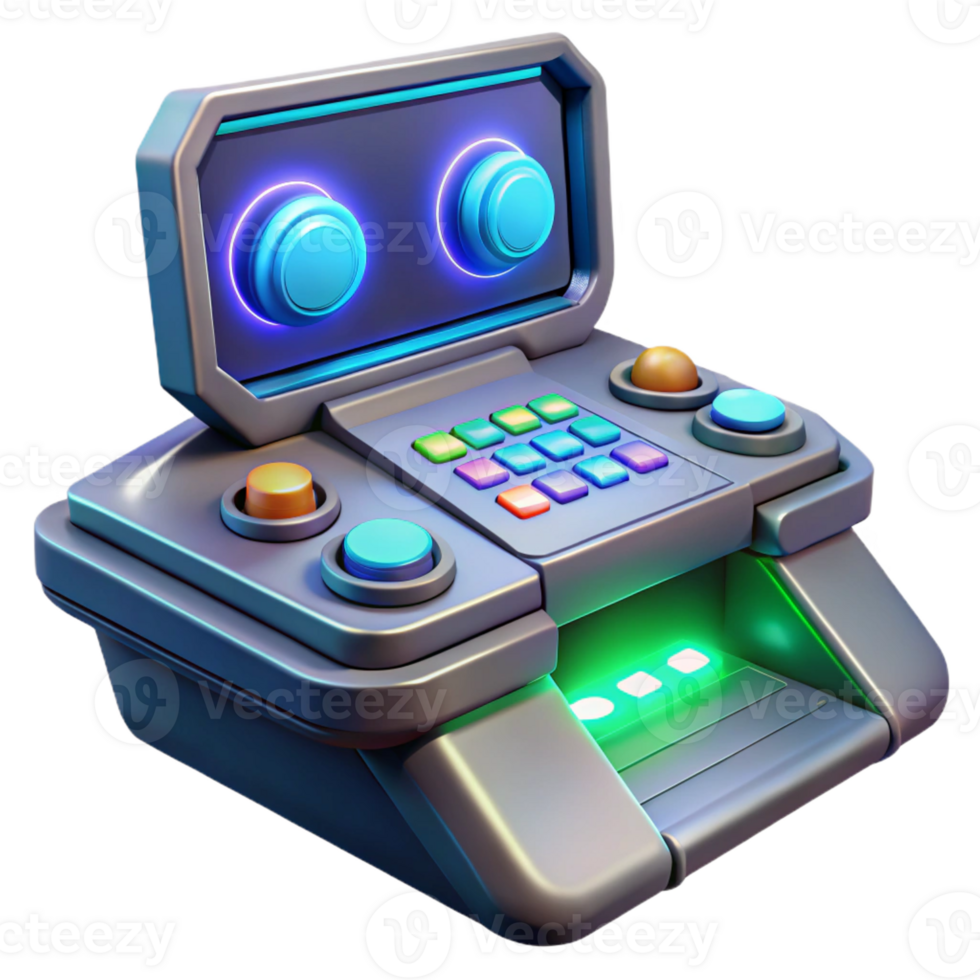 beautiful artistic A futuristic control panel with glowing buttons and interactive displays, illuminated by a dim, ambient light, in a science fiction style genuine png