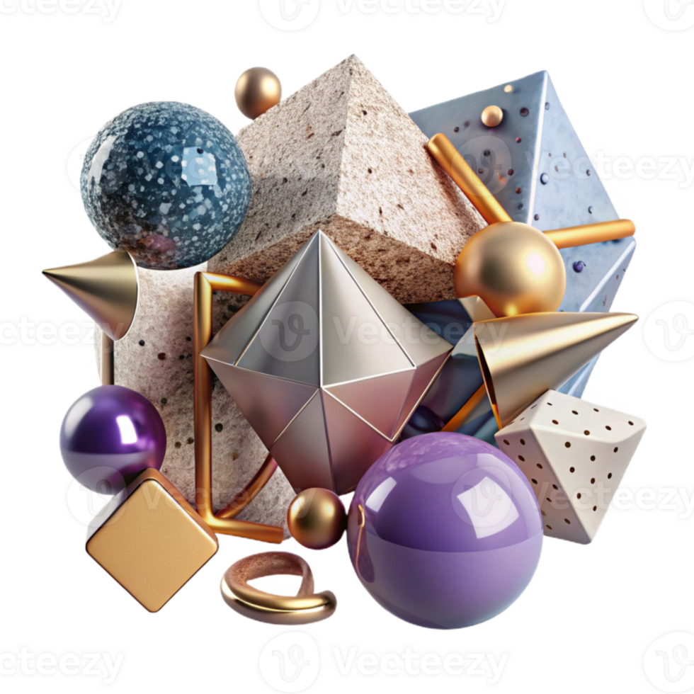 elegant creative Geometric Shapes Collection Transparent for Graphic Design detailed png