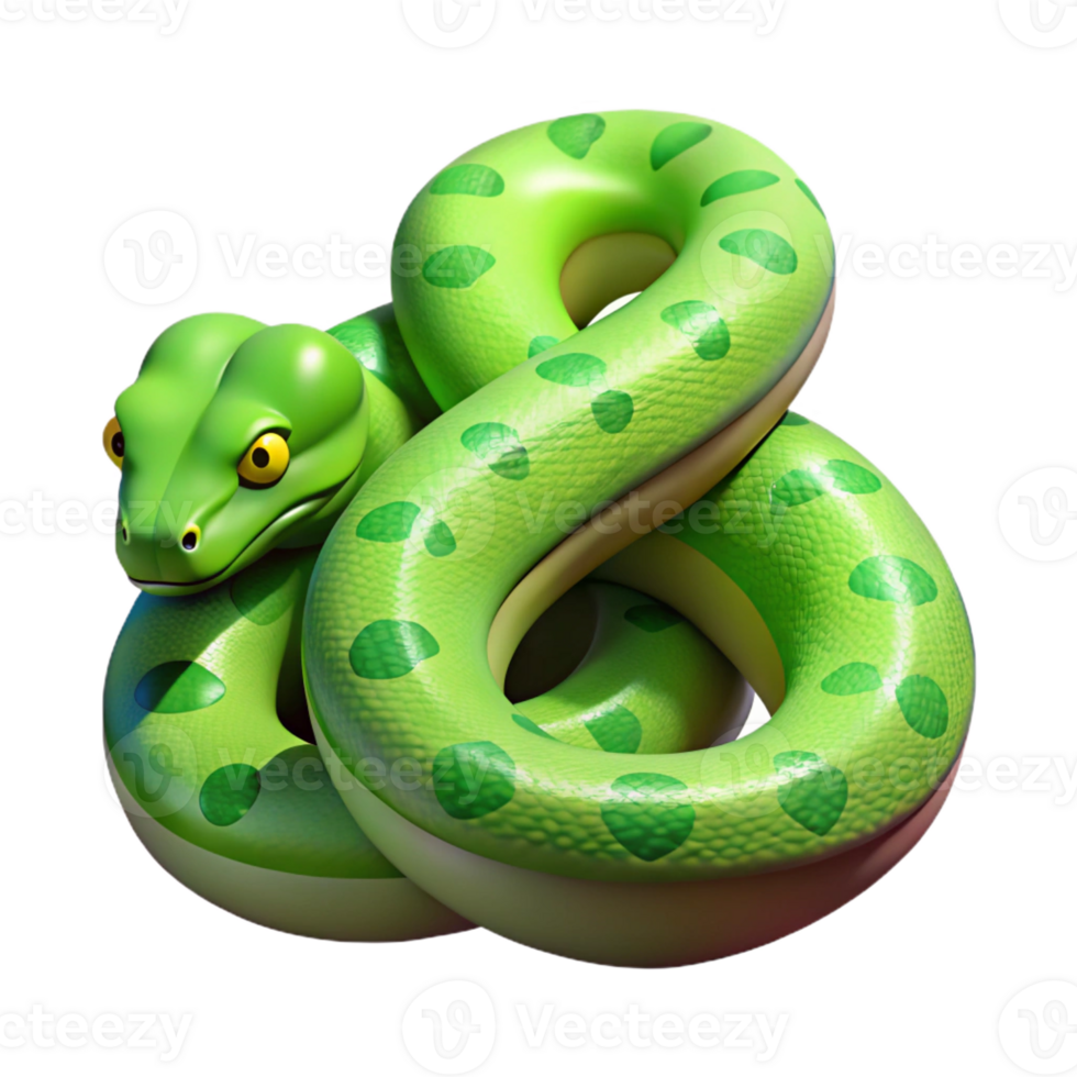 wonderful artistic A slithering green tree python professional png