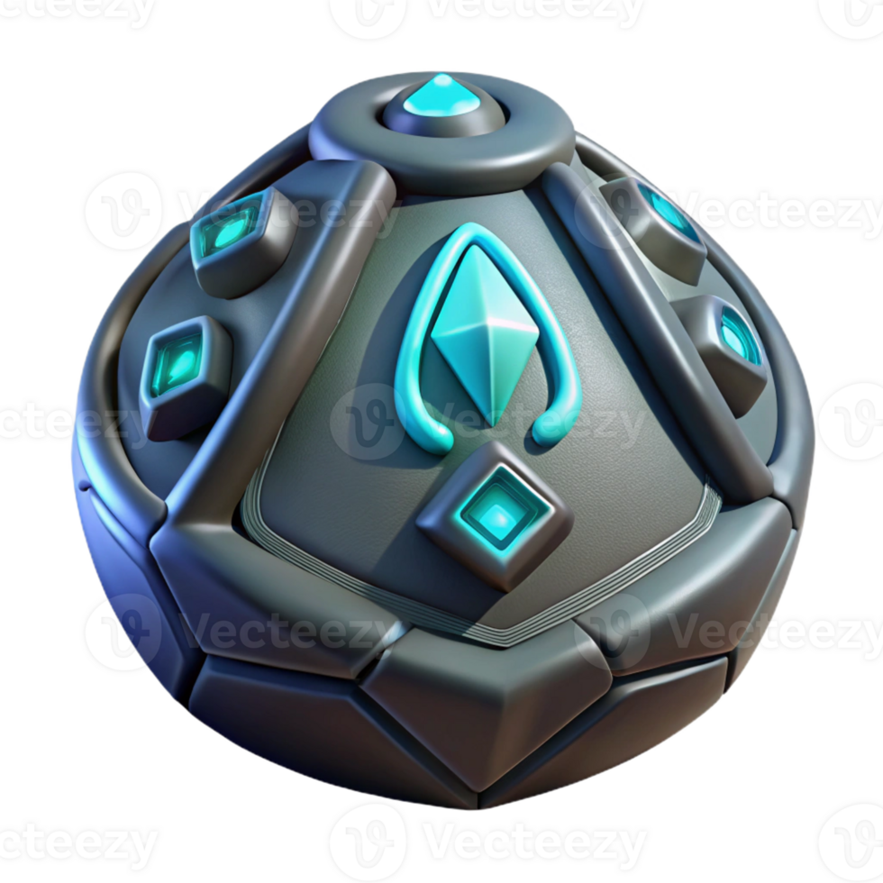 dramatic abstract Alien artifact with glowing runes high quality png