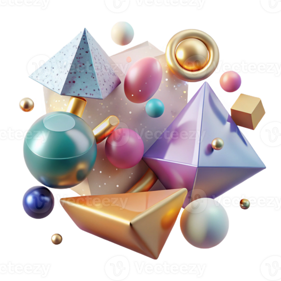 vibrant modern Geometric Shapes on Transparent Background Cutout for Versatile Use original png