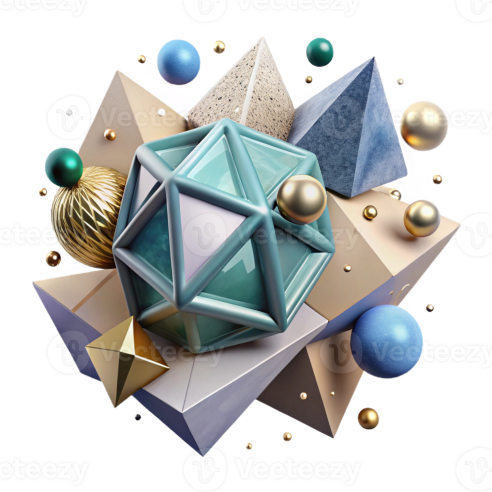 wonderful creative Geometric Shapes with 3d Extrude Effect Cutout for Dynamic Look original png