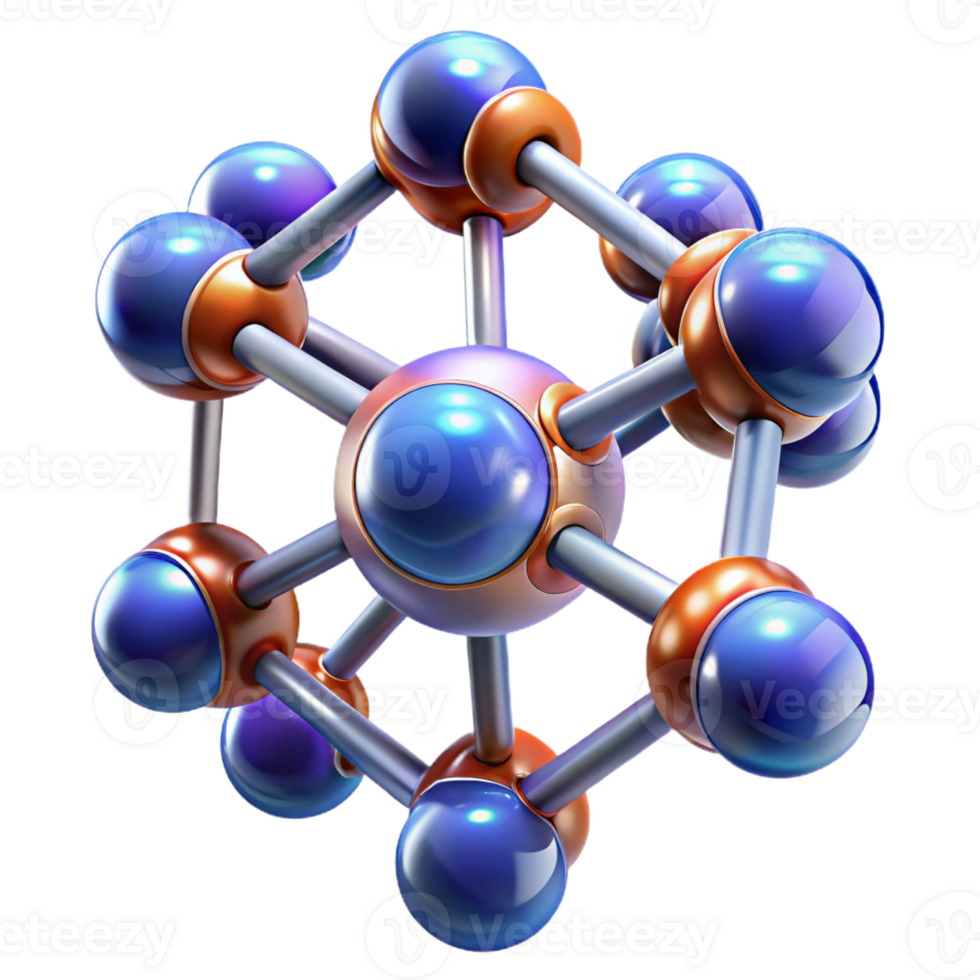 dramatic abstract A group of nanobots assembling a complex molecular structure, illuminated by a microscopic light source, in a scientific illustration style premium png