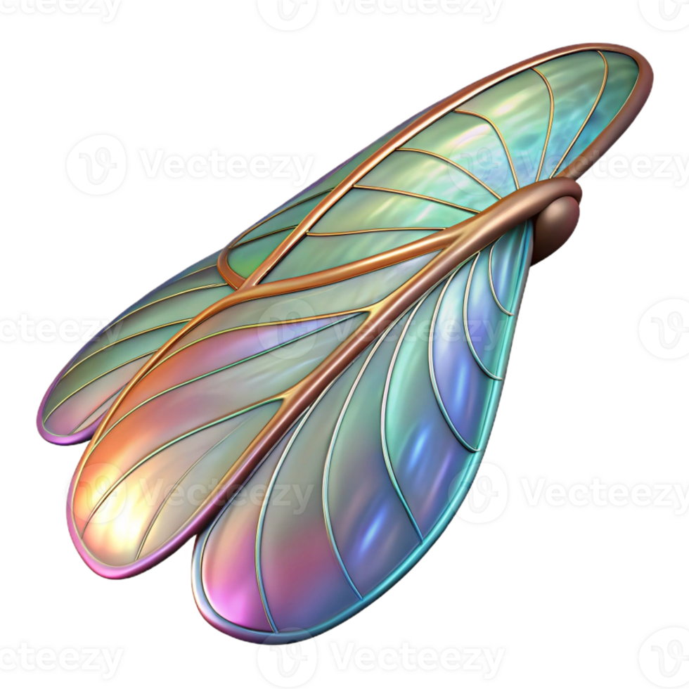elegant classic Alien insect wing, intricate veins, iridescent colors high resolution png