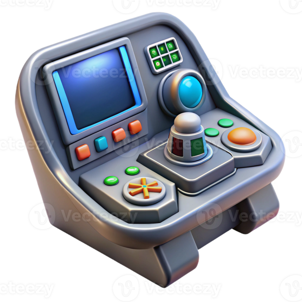 impressive classic Spaceship cockpit control panel, buttons and screens authentic png