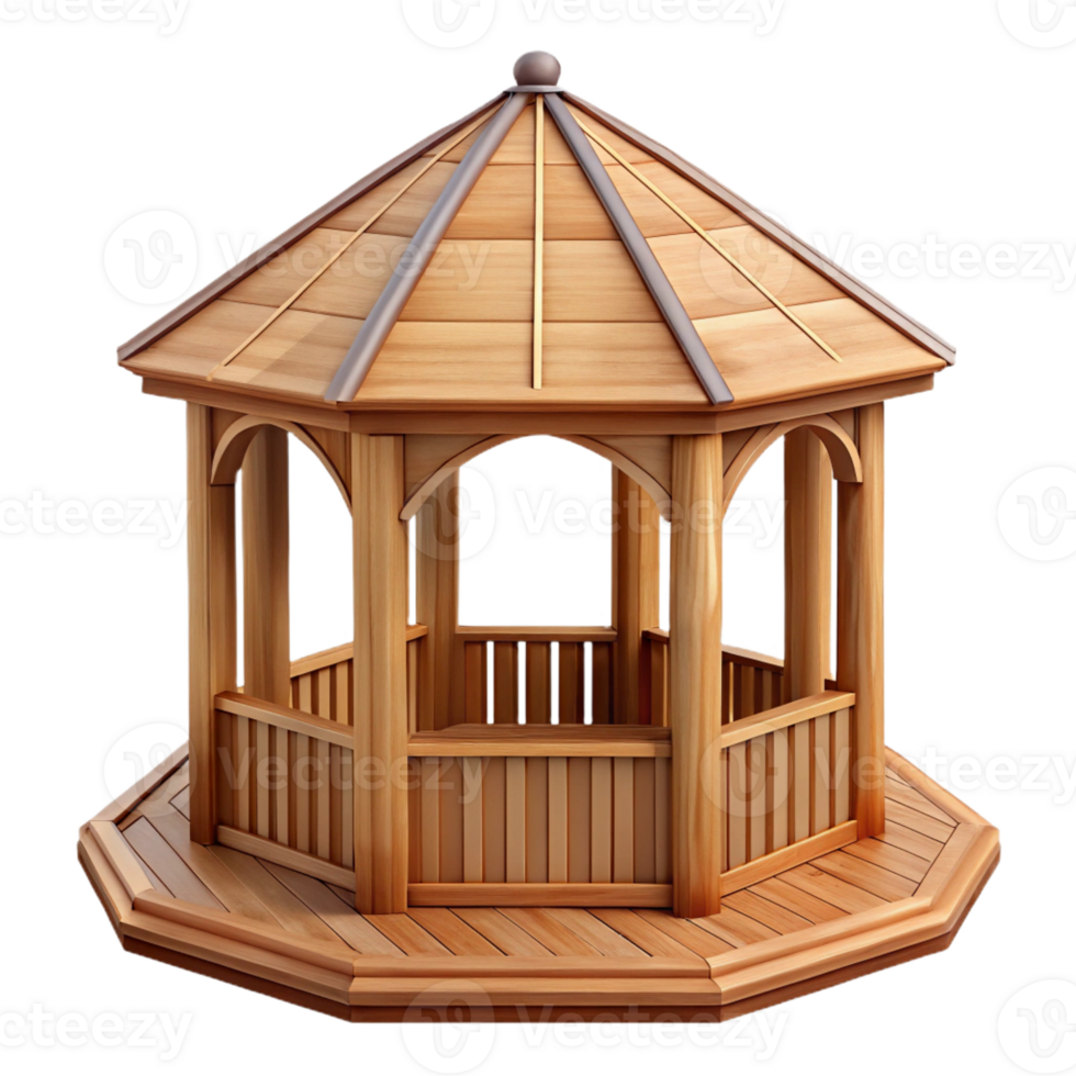 impressive abstract Gazebo roof, octagonal, wooden, exclusive png