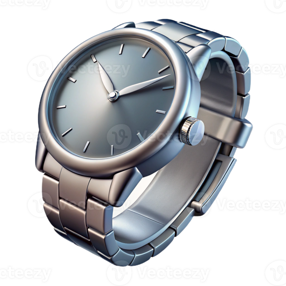 stunning modern Shiny new silver wristwatch premium png