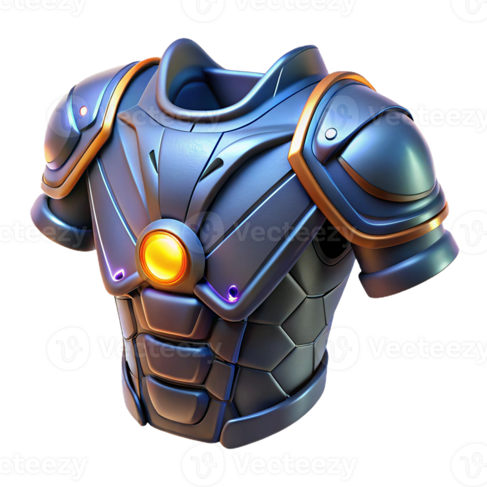 impressive minimalist Sci-fi shoulder pad, armored plating, glowing lights 4K png
