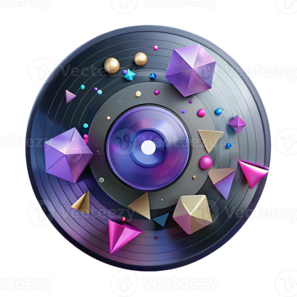 dramatic abstract Geometric Vinyl Record Pattern Isolated for Abstract Art png