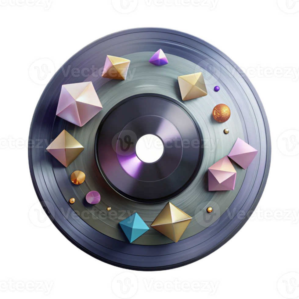 elegant rustic Geometric Vinyl Record Pattern Isolated for Abstract Art professional png