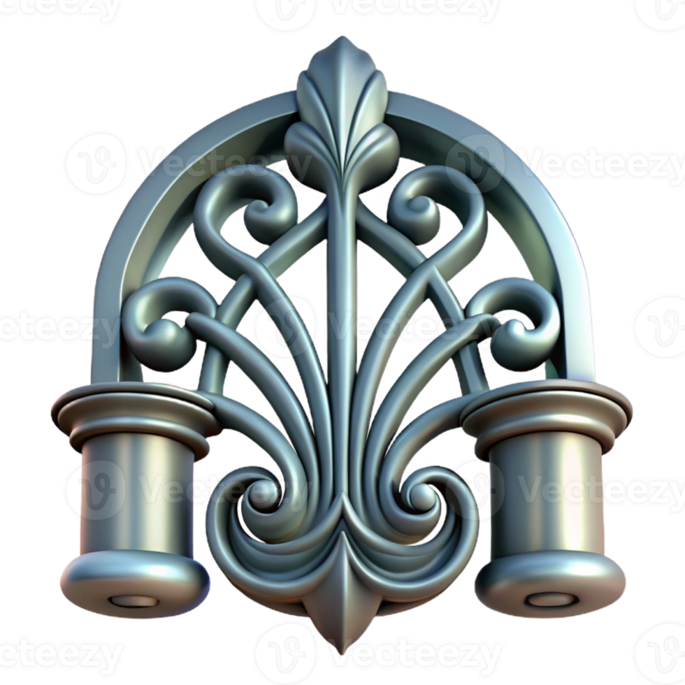 vibrant contemporary Art Nouveau building ironwork detail detailed png